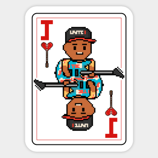 Pixelrockstars Jack of Hearts Playing Card Sticker